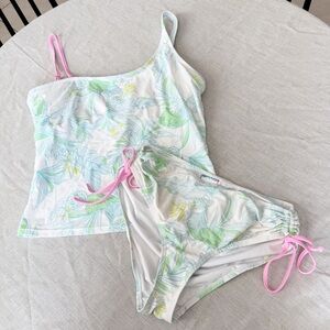 Stella Parker Two Piece leaf floral pineapple swim suit bikini